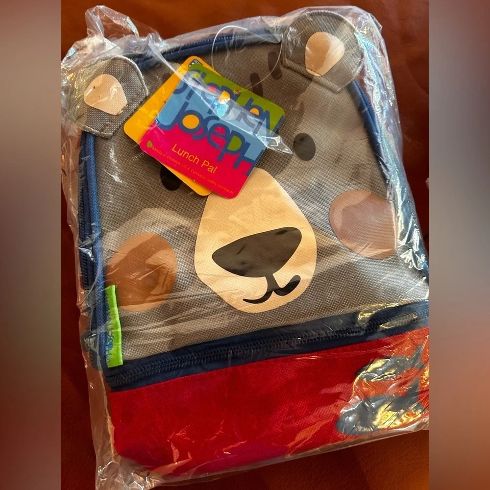 Bear Design Kids Lunch Bag - Red and Blue